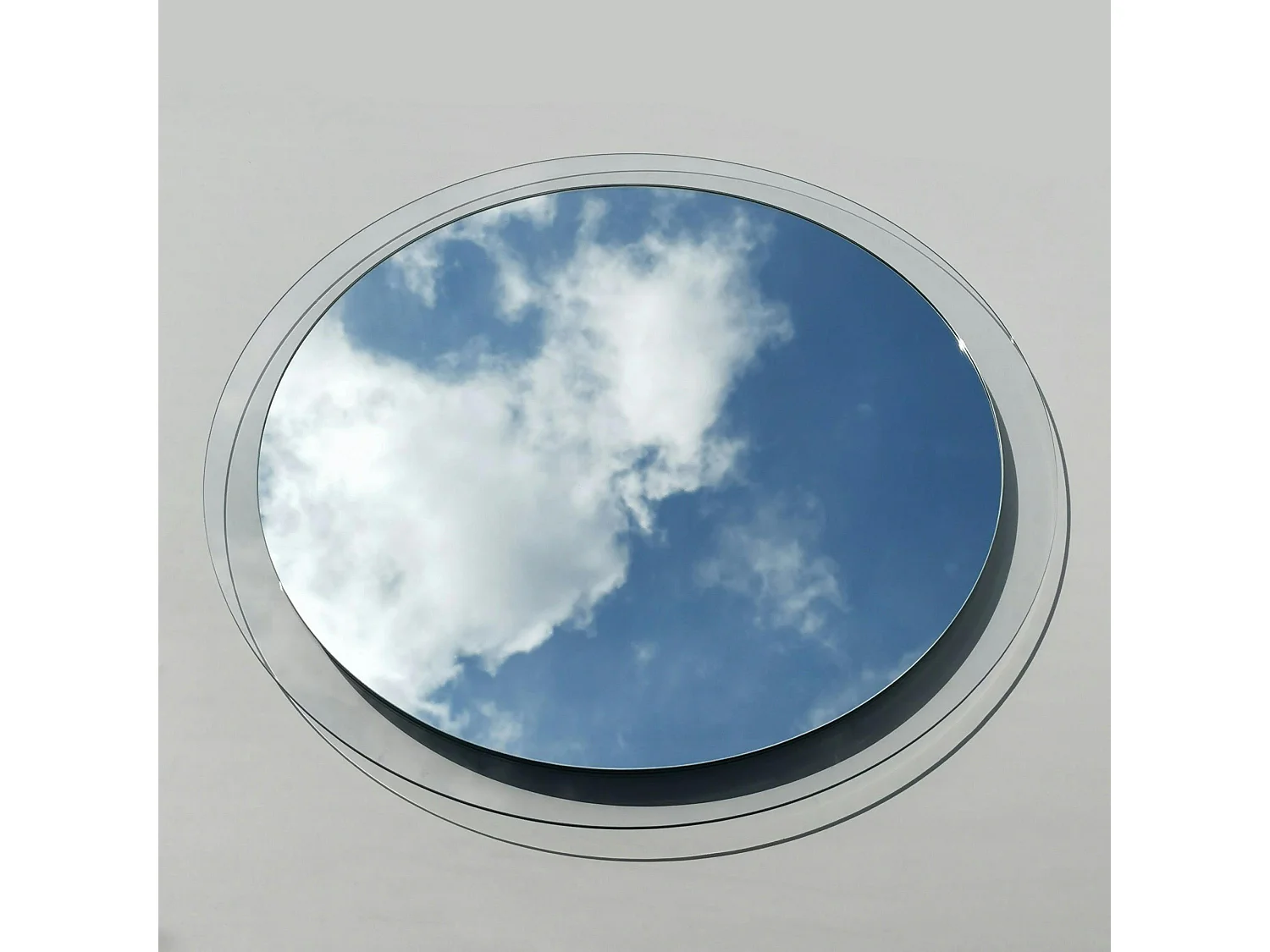 Miroir rond moderne cadre verre transparent Ø65 cm CODY