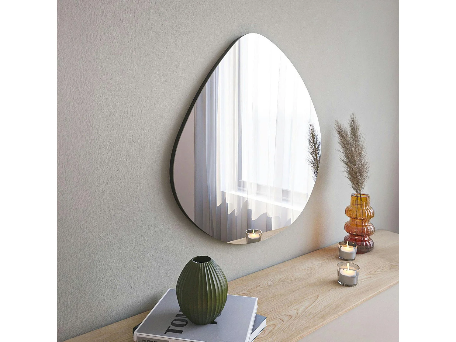 Miroir d'entrée organique 60 cm - lignes naturelles CODY