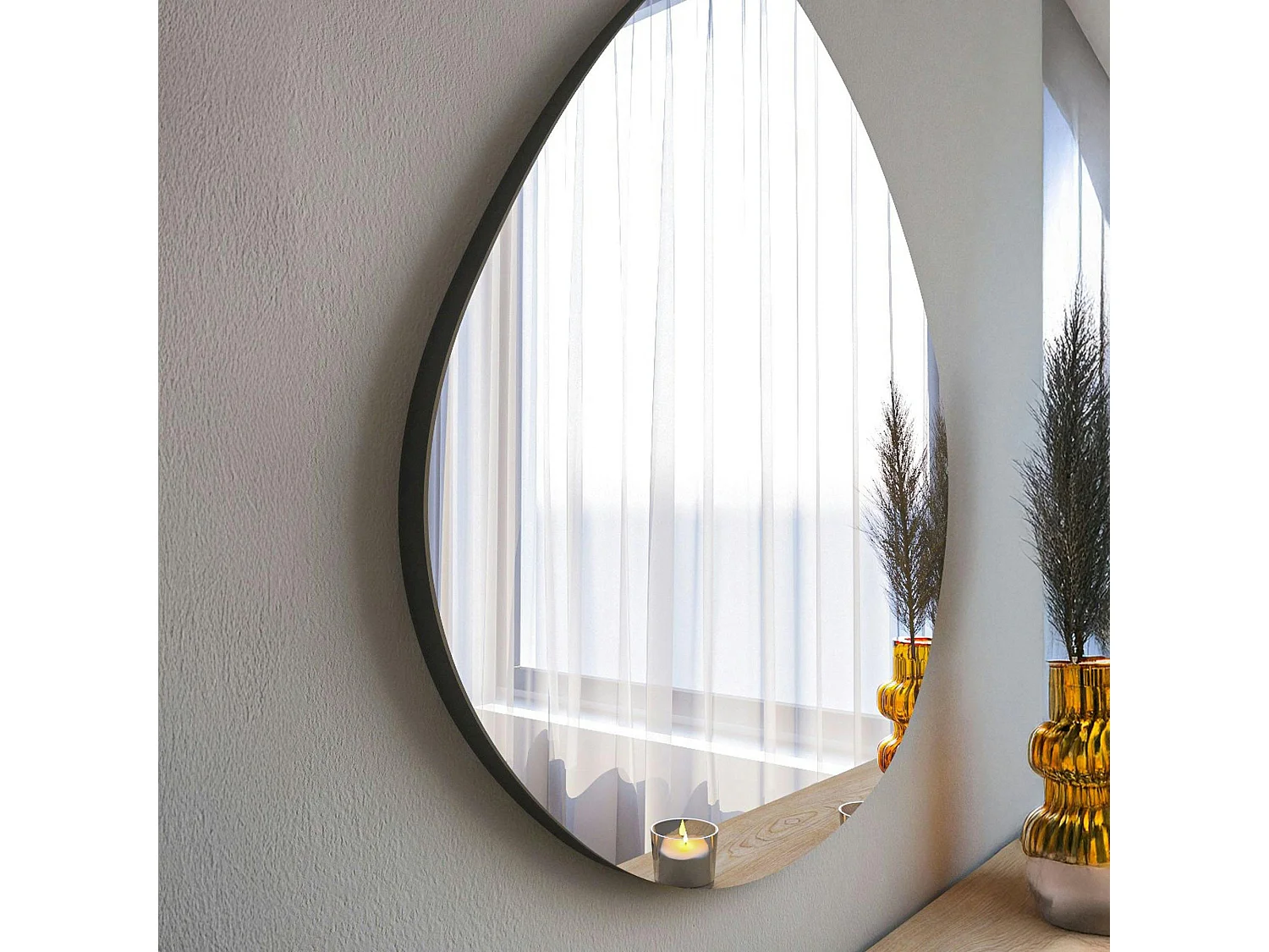 Miroir d'entrée organique 60 cm - lignes naturelles CODY