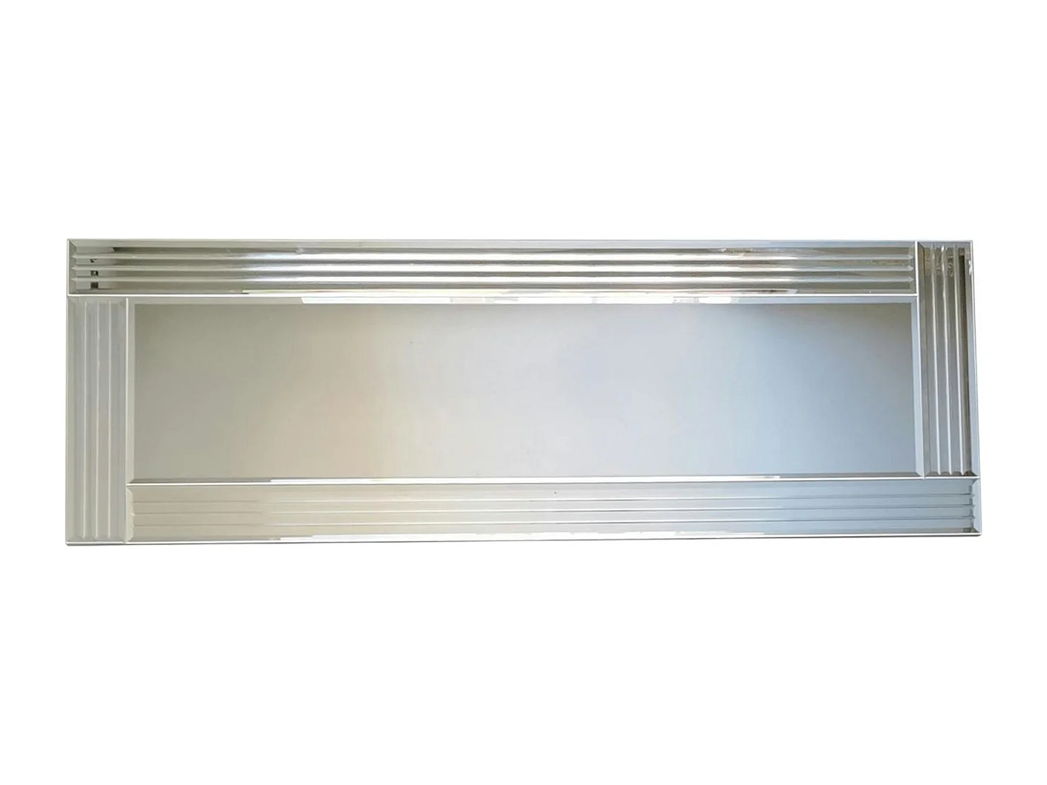 Miroir horizontal moderne chic - cadre strié 120 cm CODY