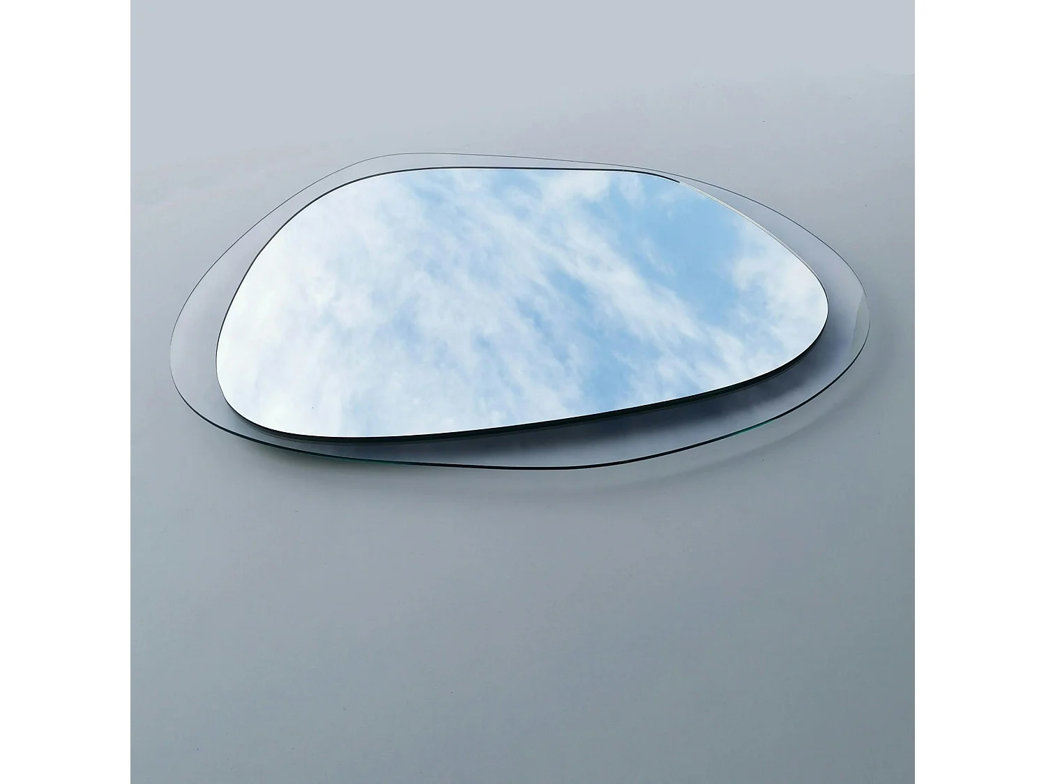 Miroir design organique - cadre verre transparent 75 cm CODY