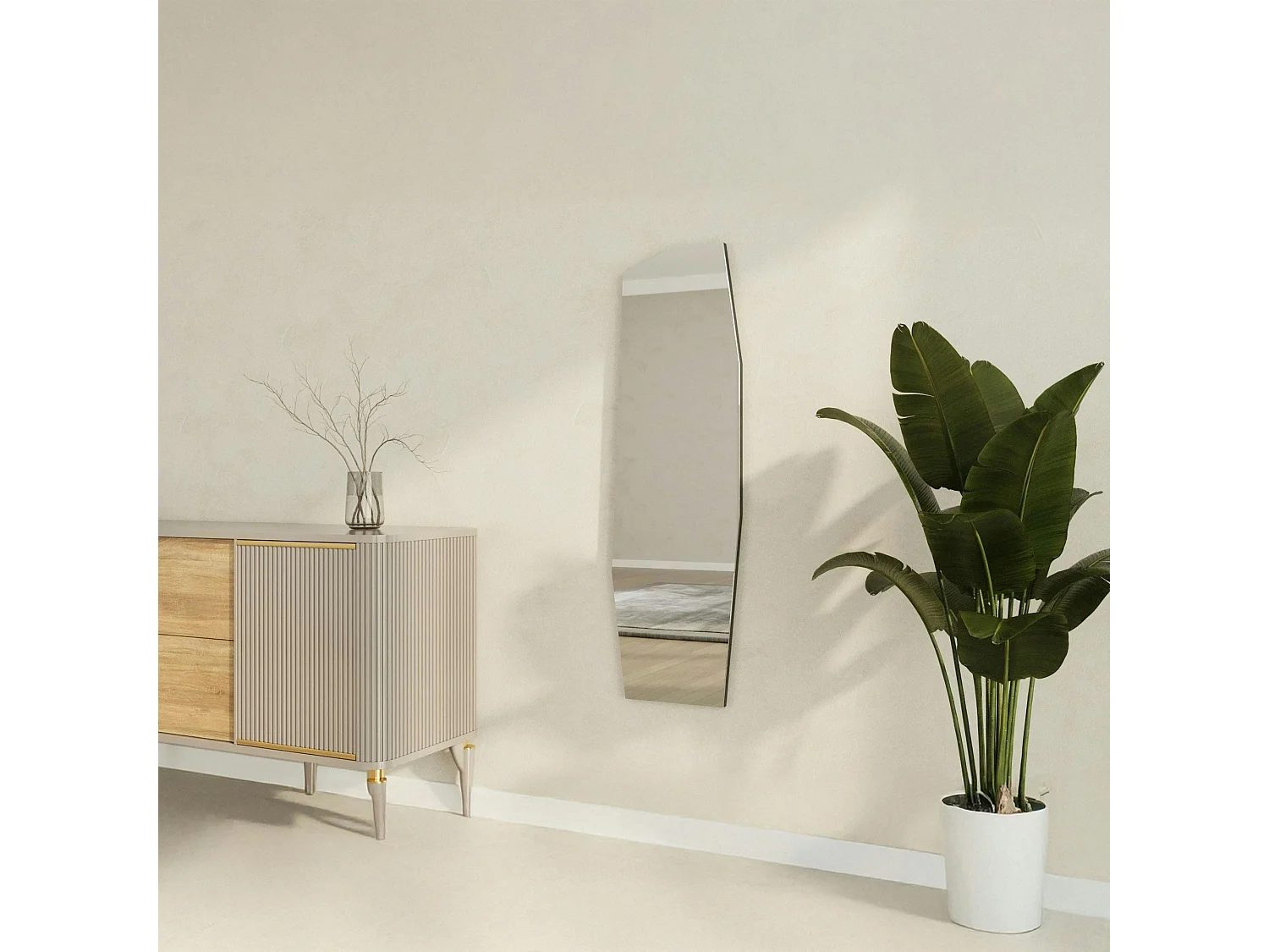 Miroir mural design - forme géométrique 120 cm CODY