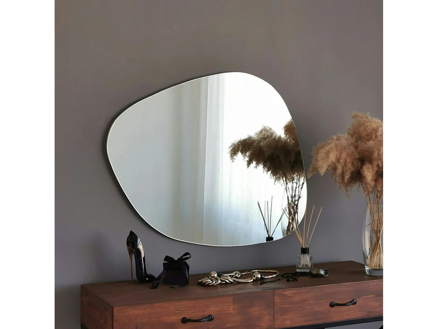Miroir mural organique forme galet 85 cm - style design CODY