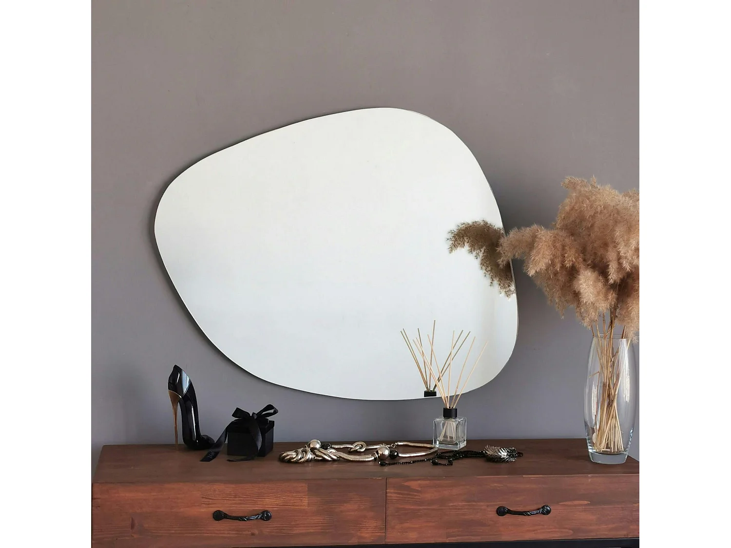 Miroir mural organique forme galet 85 cm - style design CODY