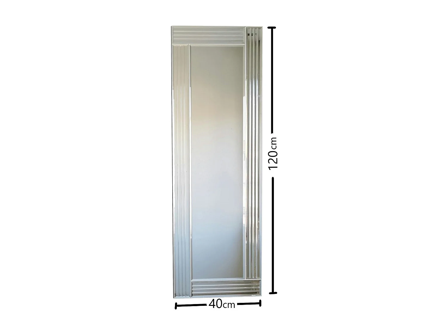 Miroir rectangulaire moderne chic - cadre strié 120 cm CODY