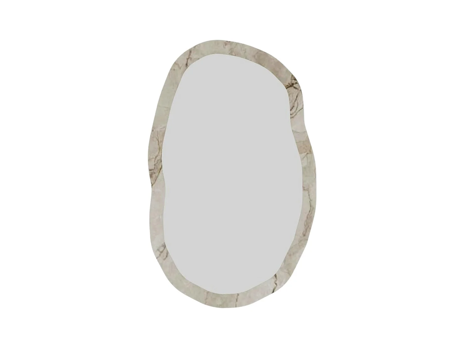 Miroir design organique cadre effet marbre beige 85 cm CODY
