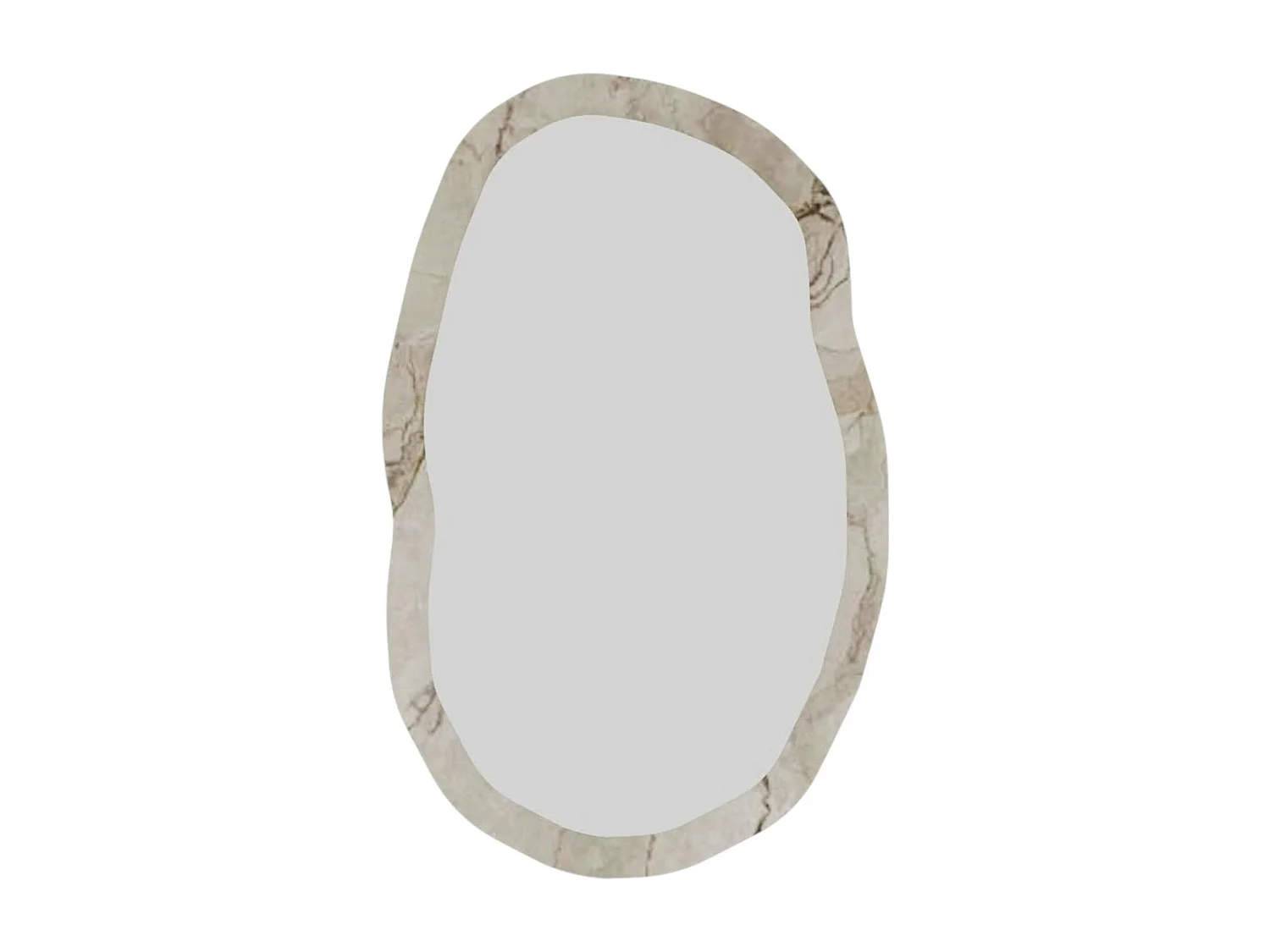 Miroir design organique cadre effet marbre beige 85 cm CODY