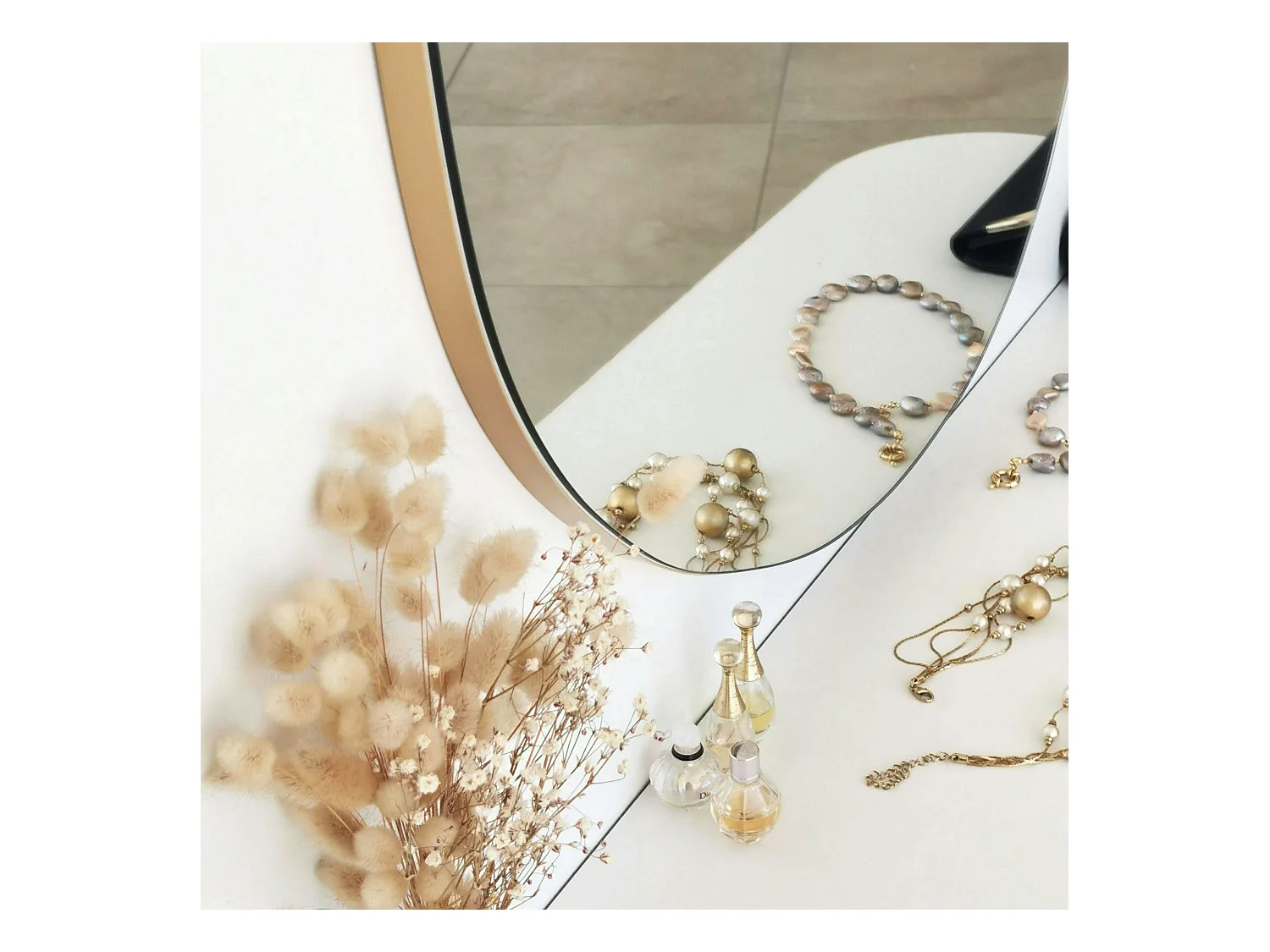 Miroir rond organique 70 cm - style scandinave CODY