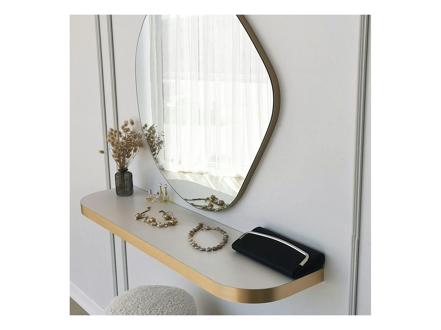 Miroir rond organique 70 cm - style scandinave CODY