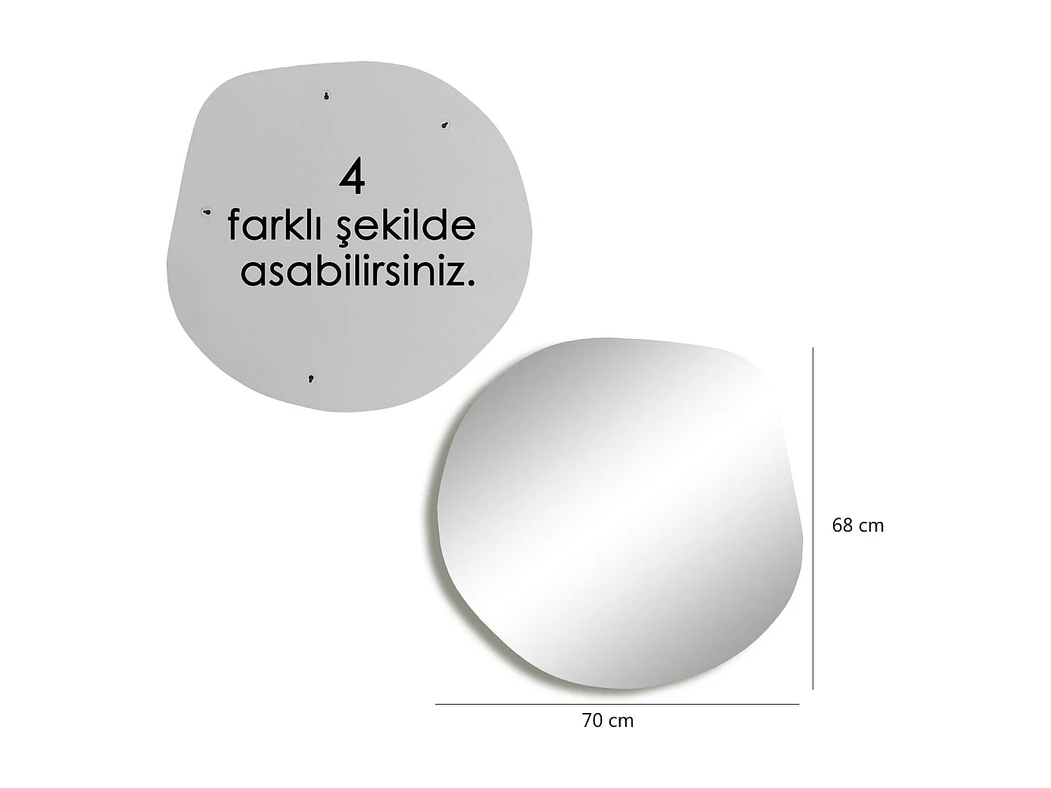 Miroir rond organique 70 cm - style scandinave CODY