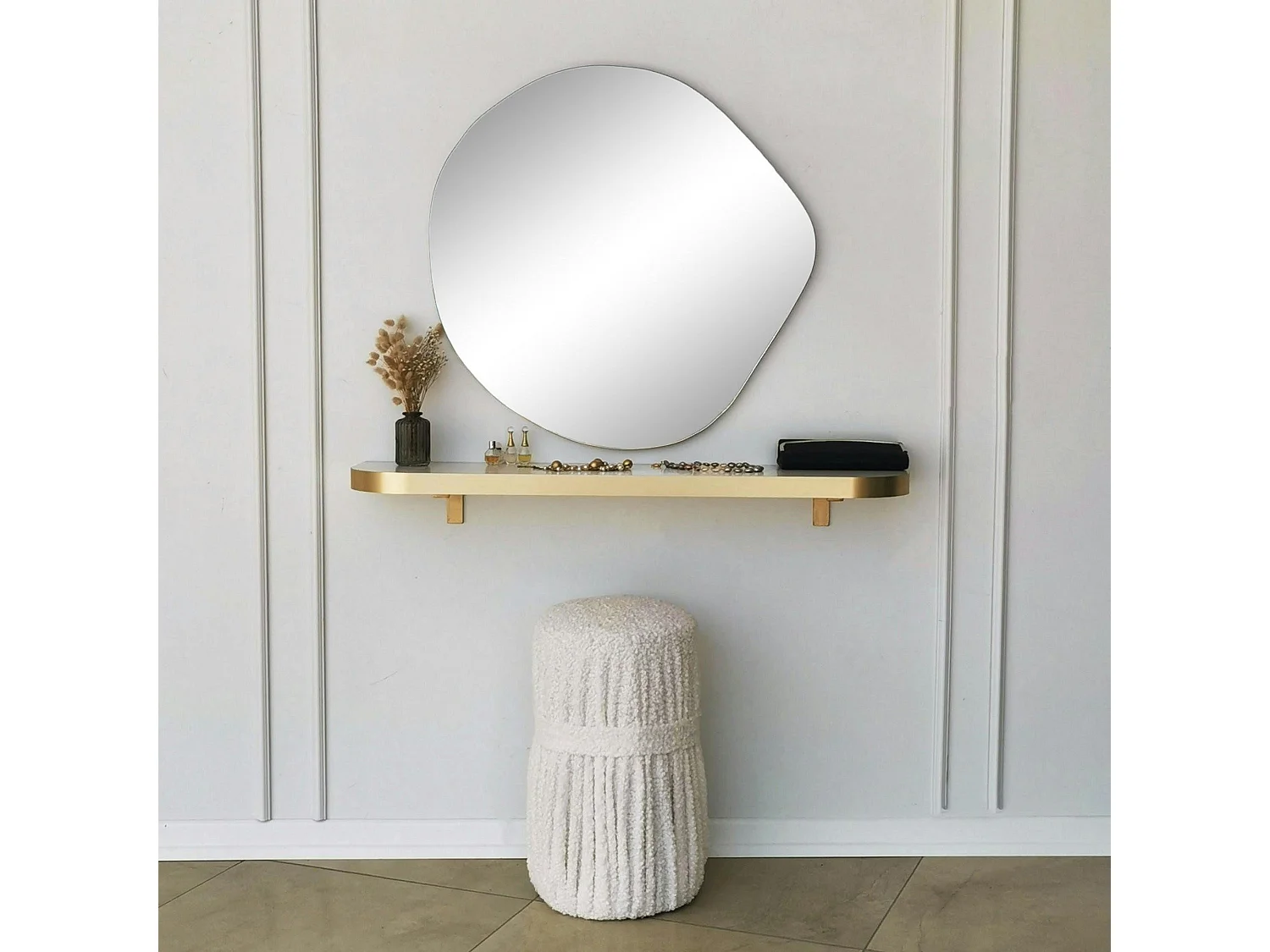 Miroir rond organique 70 cm - style scandinave CODY