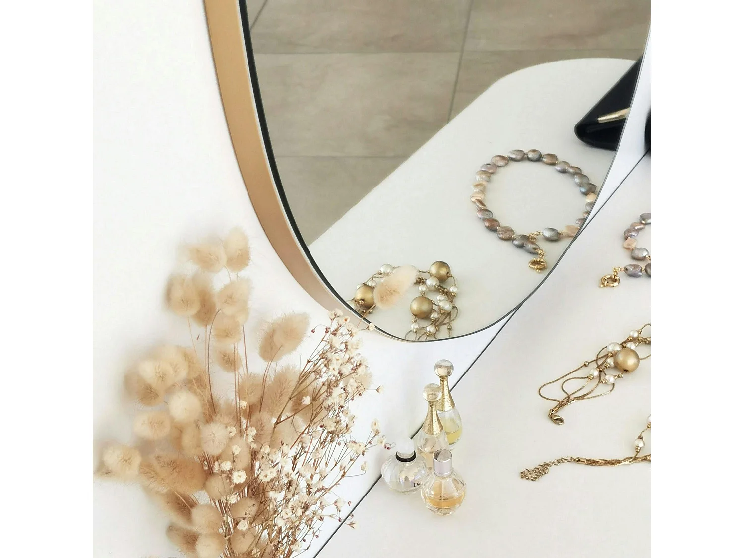 Miroir rond organique 70 cm - style scandinave CODY