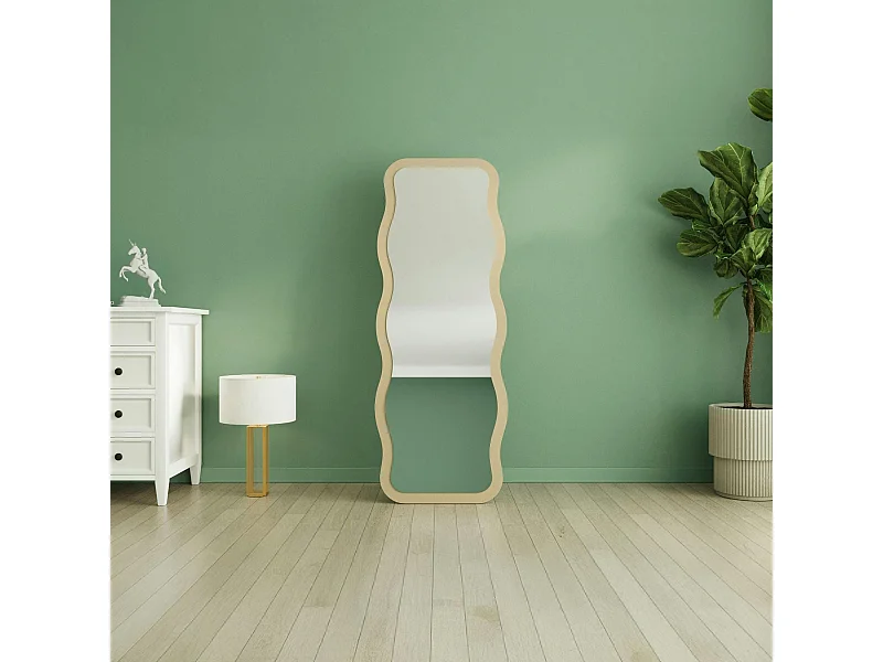 Miroir plein pied tendance beige, motif vague 160 cm CODY