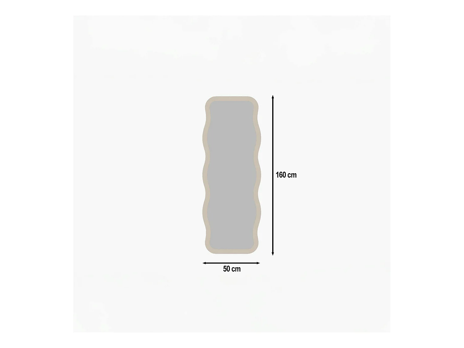 Miroir plein pied tendance beige, motif vague 160 cm CODY