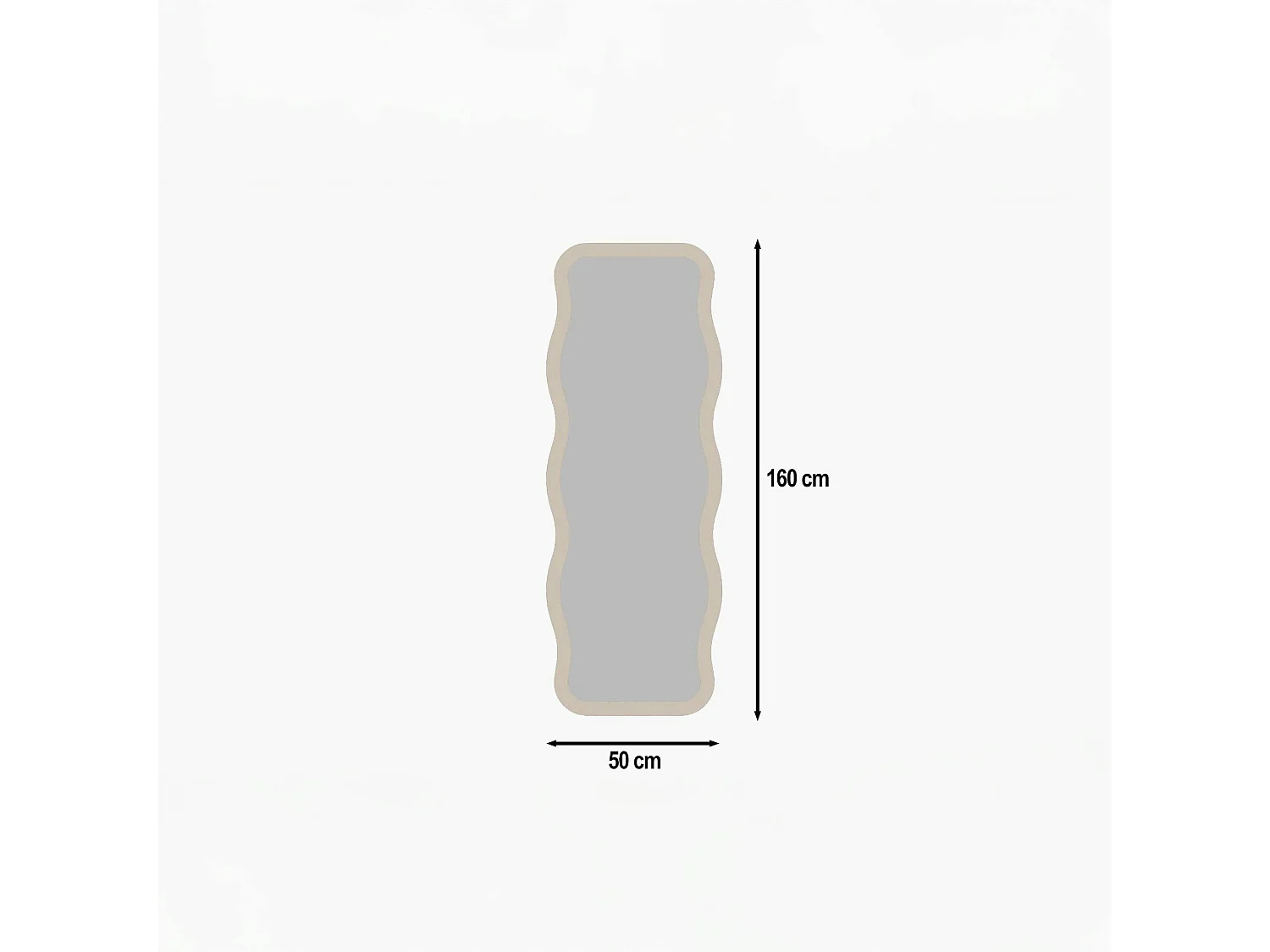 Miroir plein pied tendance beige, motif vague 160 cm CODY