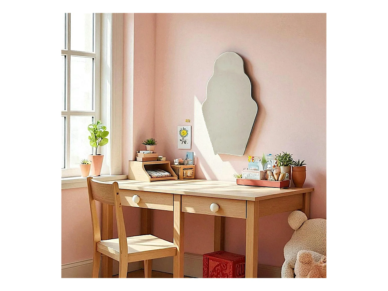 Miroir enfant mural - forme ludique cupcake 70 cm CODY