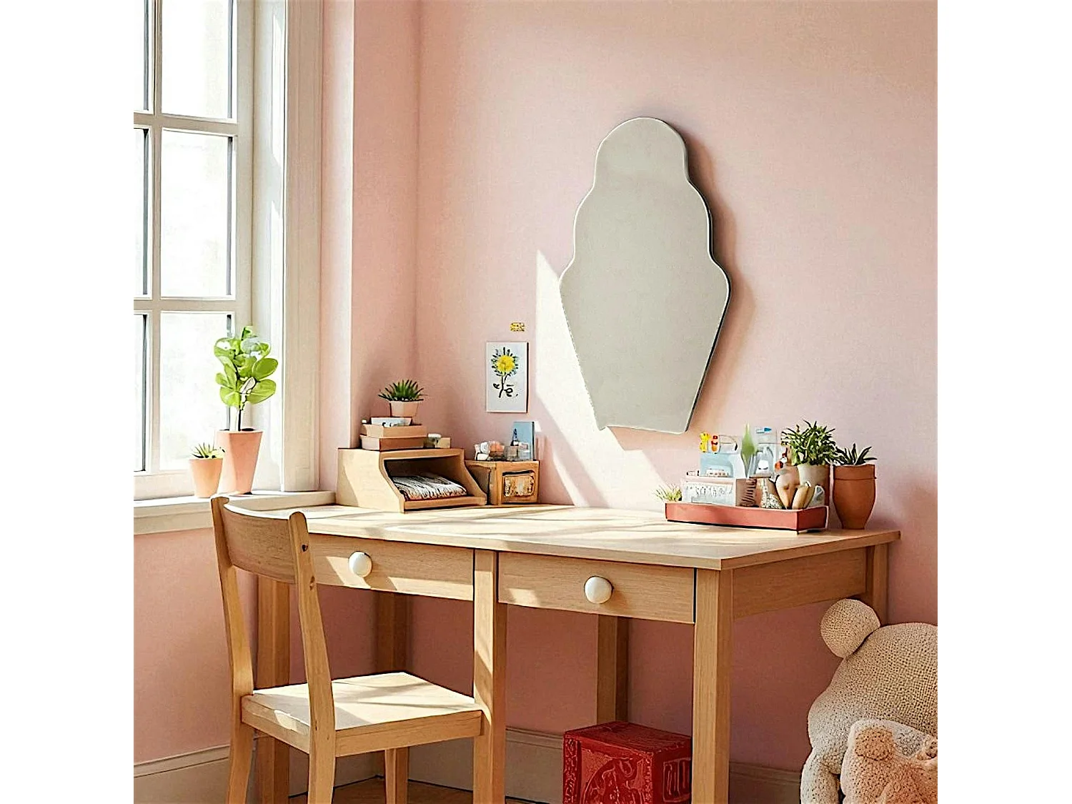 Miroir enfant mural - forme ludique cupcake 70 cm CODY