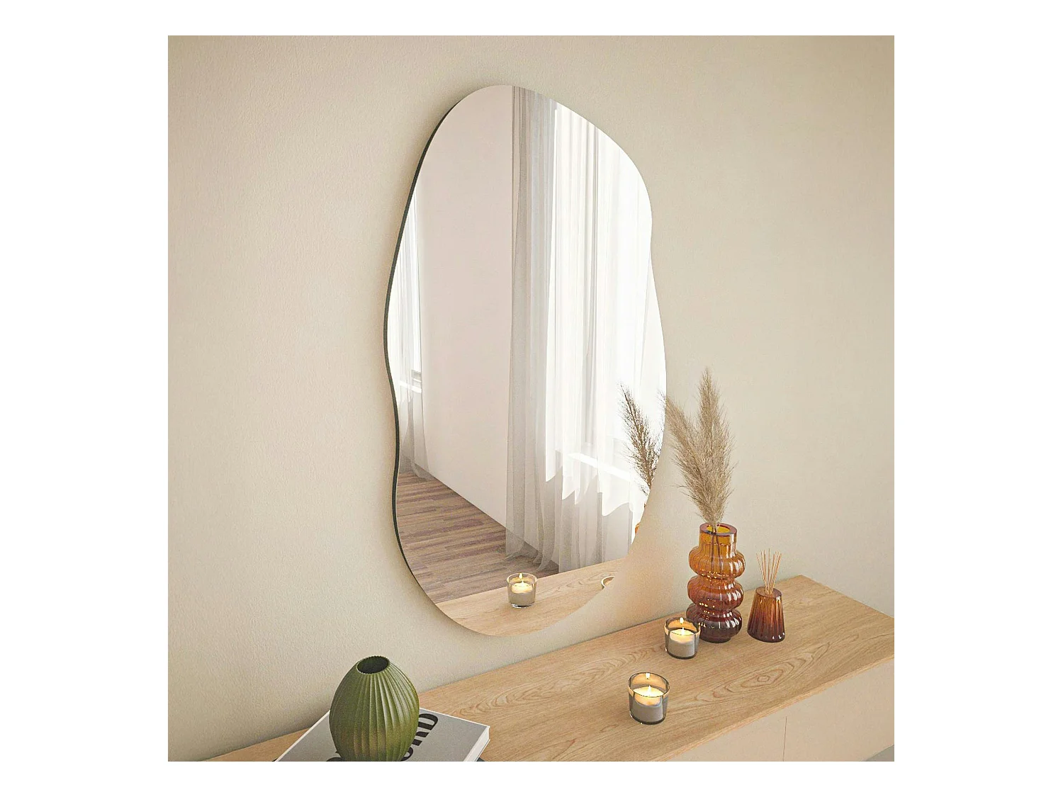 Miroir design organique forme libre 89 cm - mural CODY