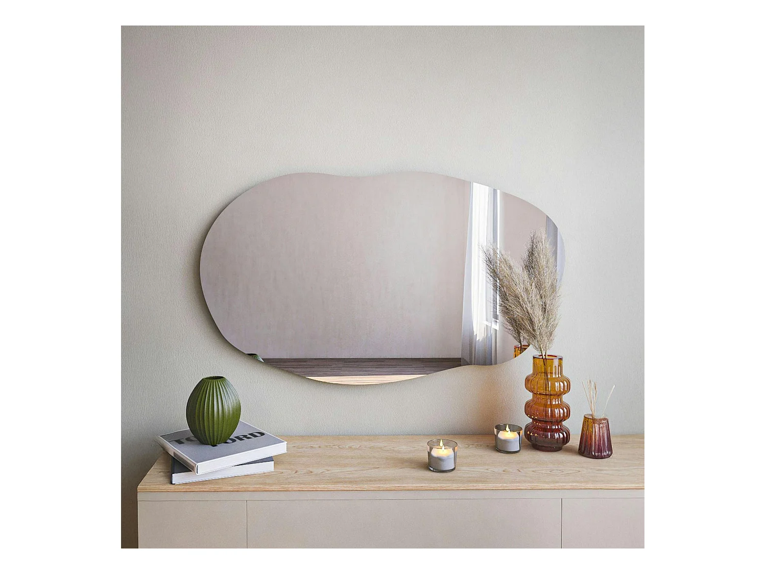 Miroir design organique forme libre 89 cm - mural CODY