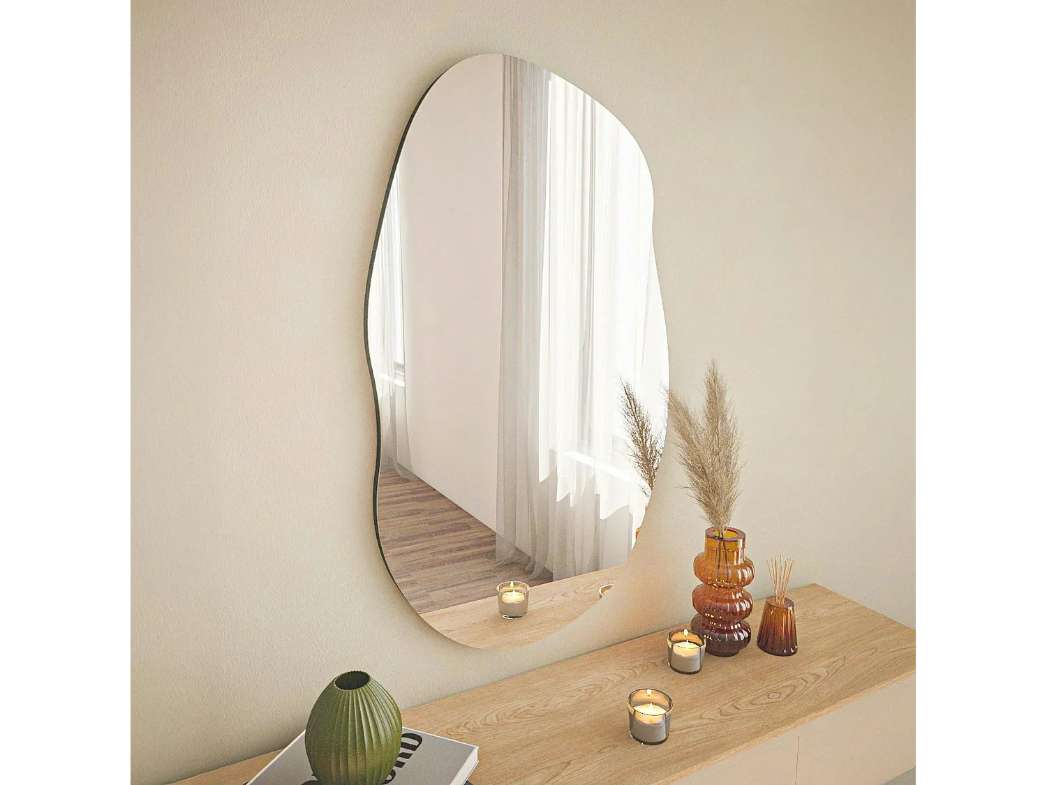 Miroir design organique forme libre 89 cm - mural CODY