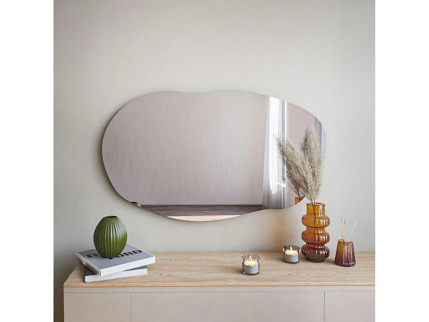 Miroir design organique forme libre 89 cm - mural CODY