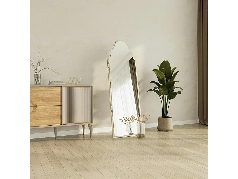 Miroir plein pied arche décorative, effet marbre 160 cm CODY