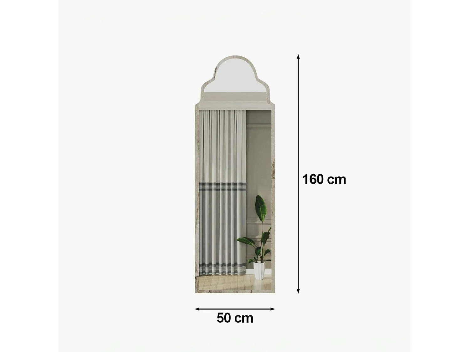 Miroir plein pied arche décorative, effet marbre 160 cm CODY