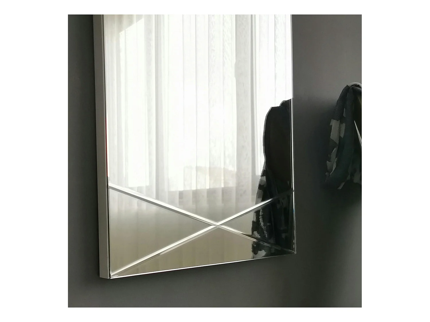 Miroir rectangulaire mural avec décor croisé 105 cm CODY