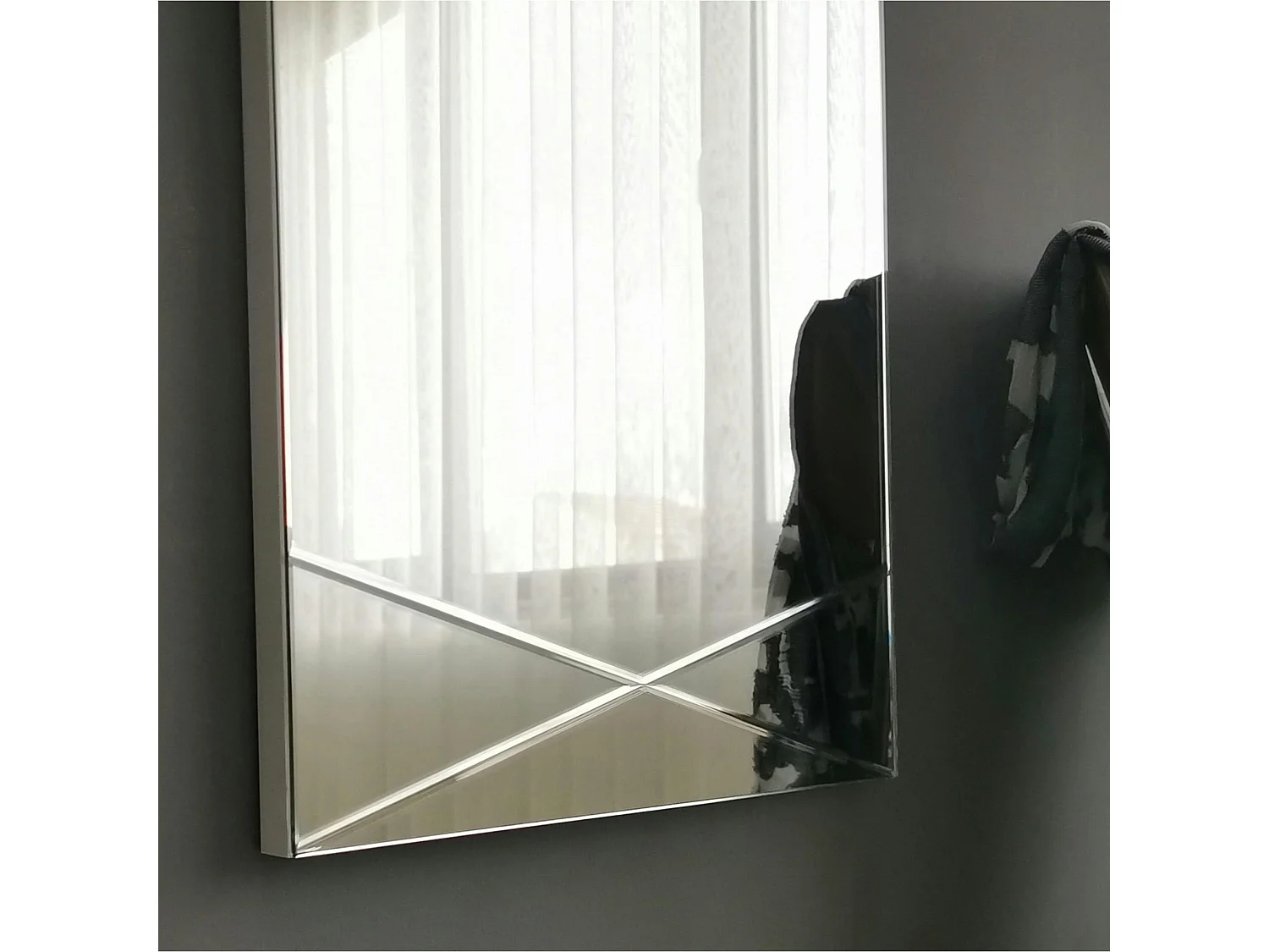 Miroir rectangulaire mural avec décor croisé 105 cm CODY