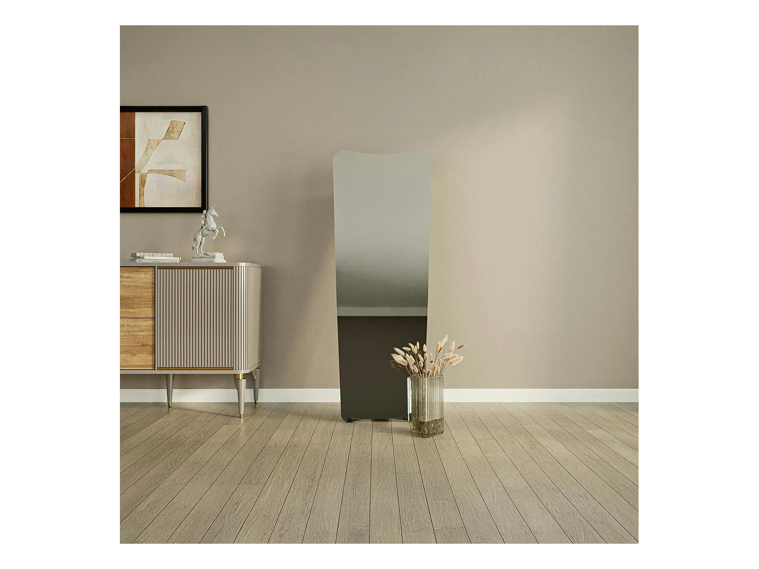 Grand miroir plein pied noir, mural ou à poser noir 150 cm CODY