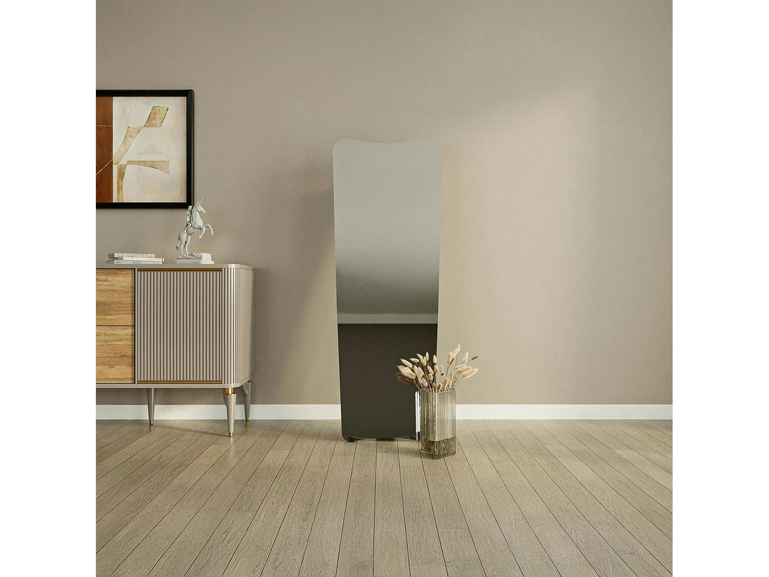 Grand miroir plein pied noir, mural ou à poser noir 150 cm CODY