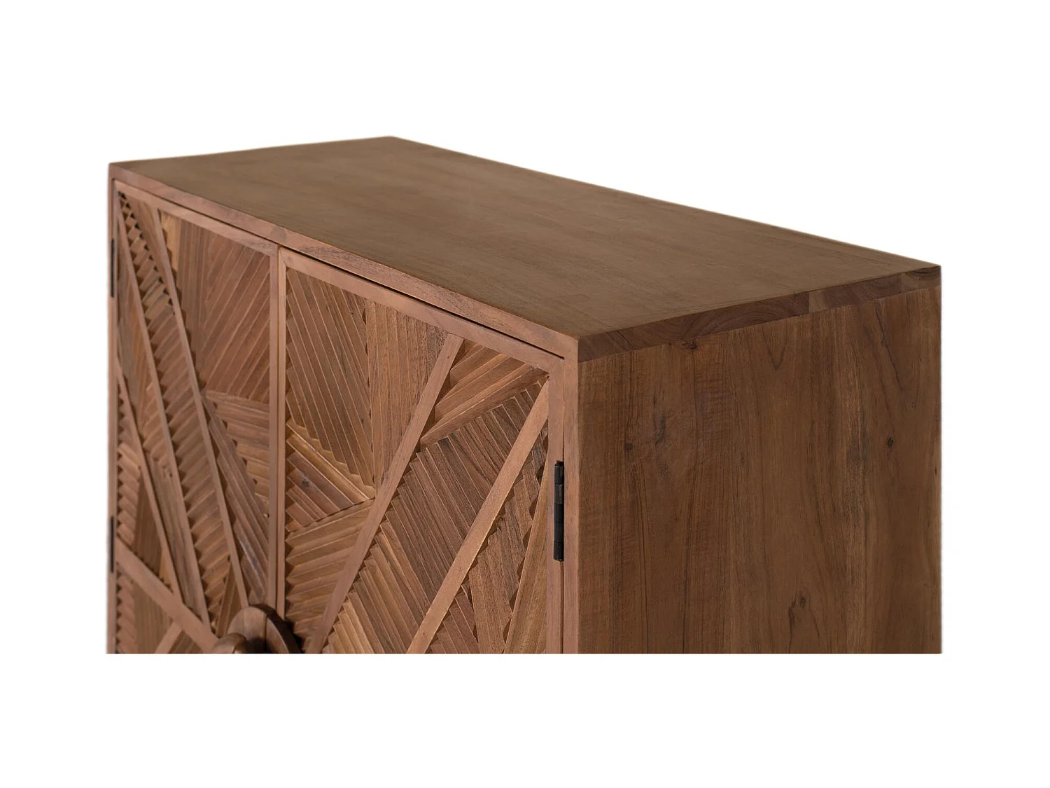 Aparador alto de madera de mango con puertas talladas