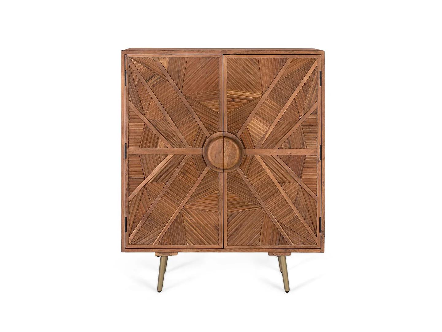 Sideboard aus Mangoholz mit geschnitzten Türen