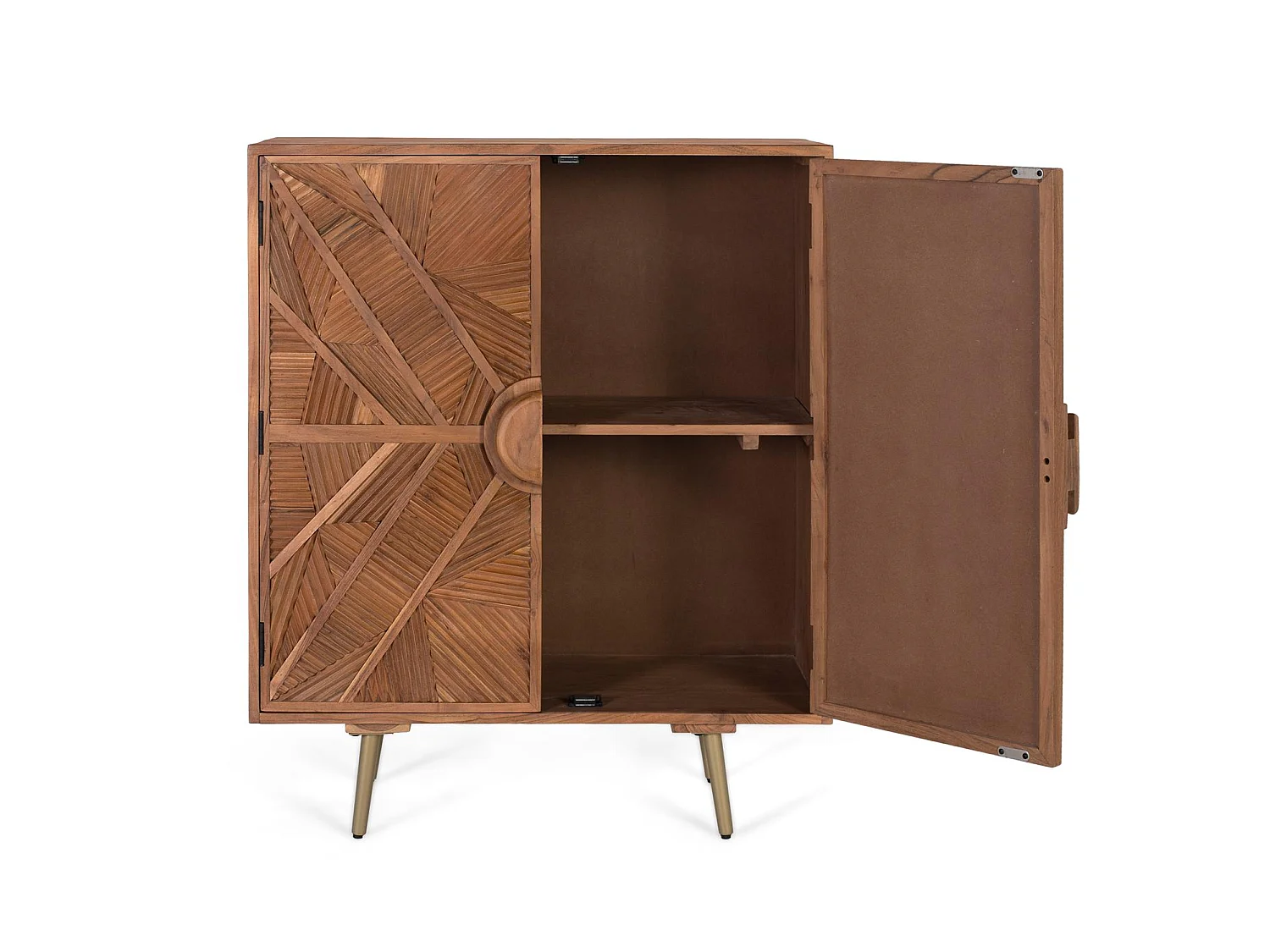 Sideboard aus Mangoholz mit geschnitzten Türen