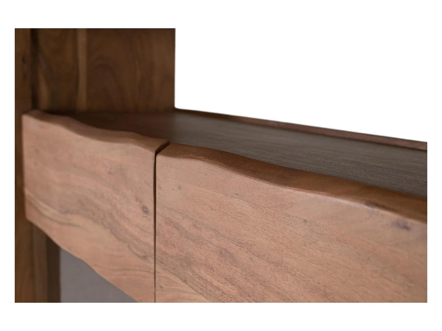 Sideboard aus massivem Akazienholz, natürlichem Design und Glas