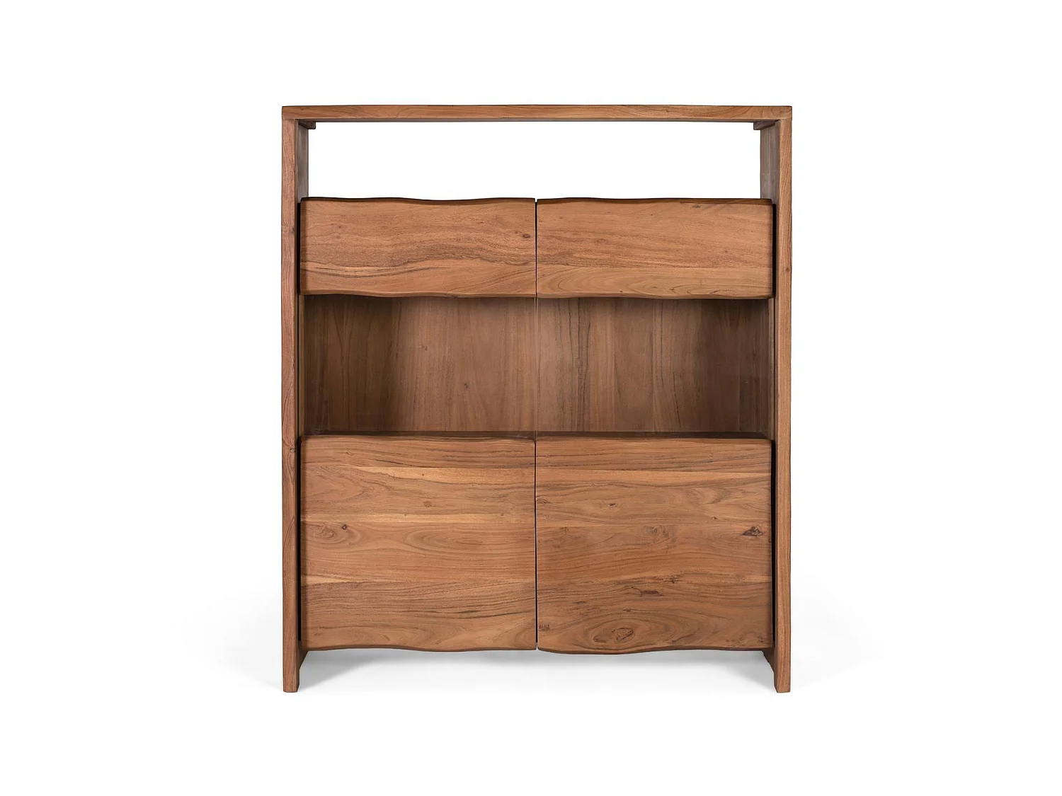 Buffet en bois d'acacia de style rustique moderne - 147 x 130 x 45