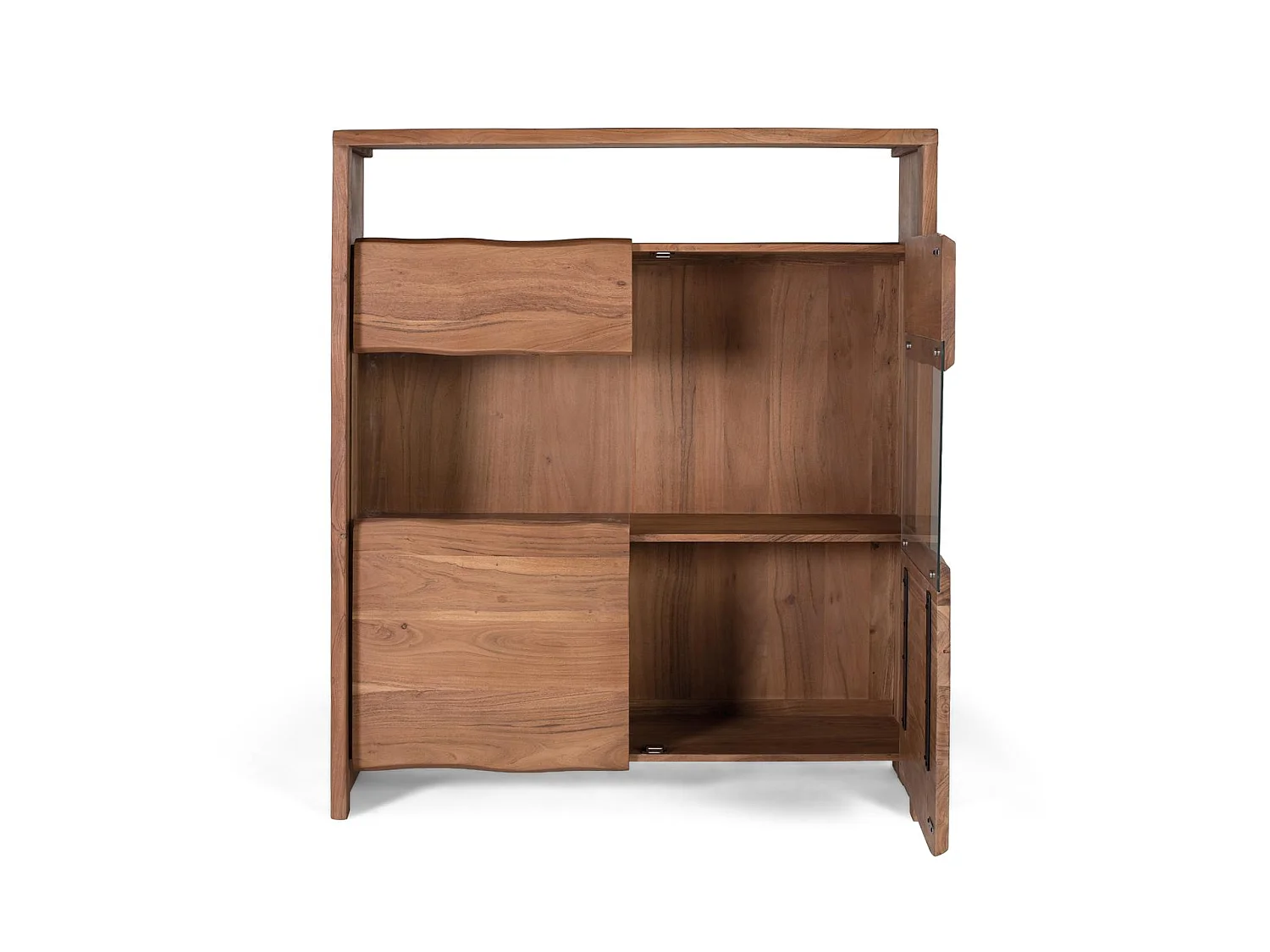 Buffet en bois d'acacia de style rustique moderne - 147 x 130 x 45