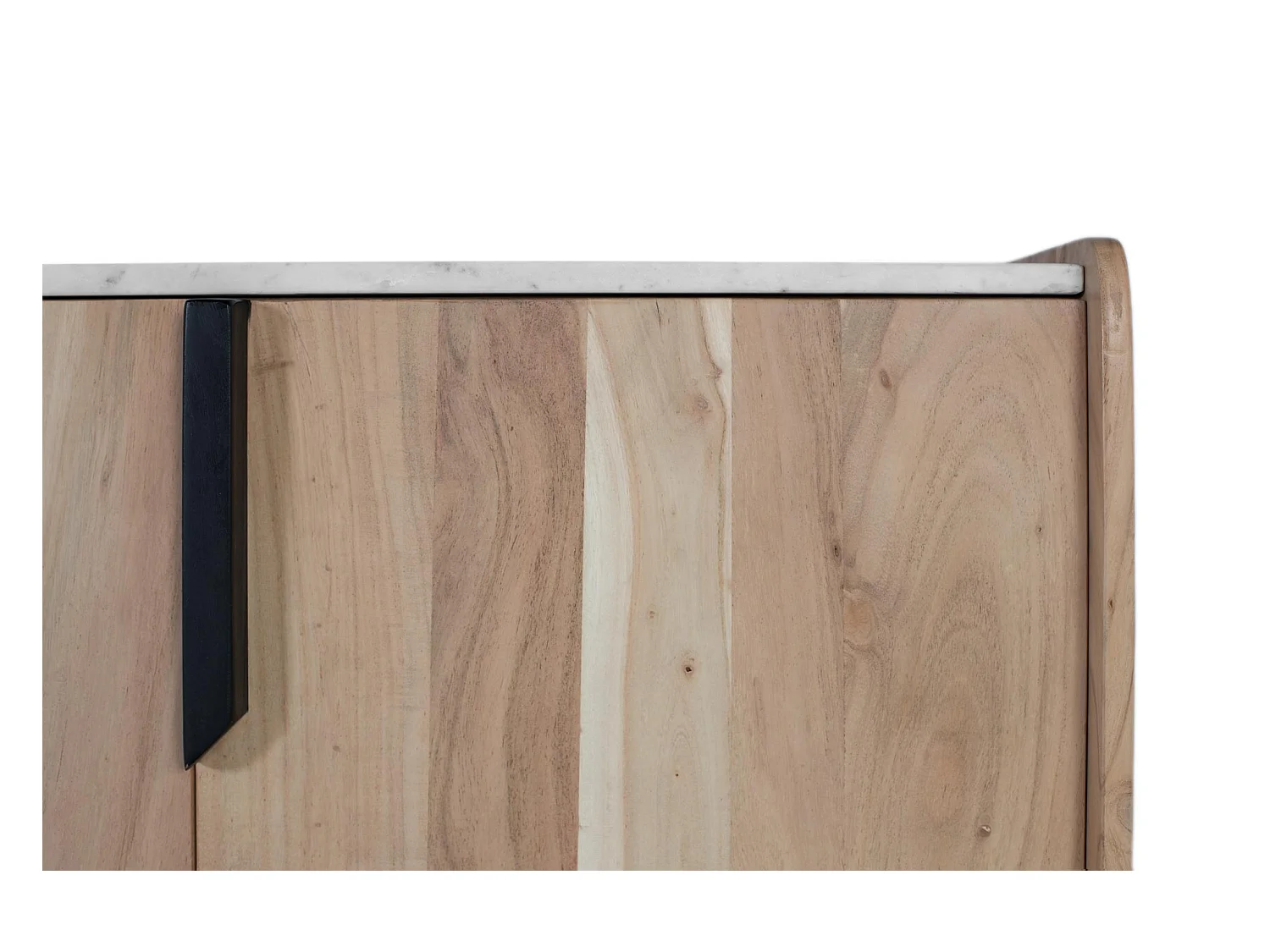 Aparador contemporáneo de madera de acacia con tapa de mármol