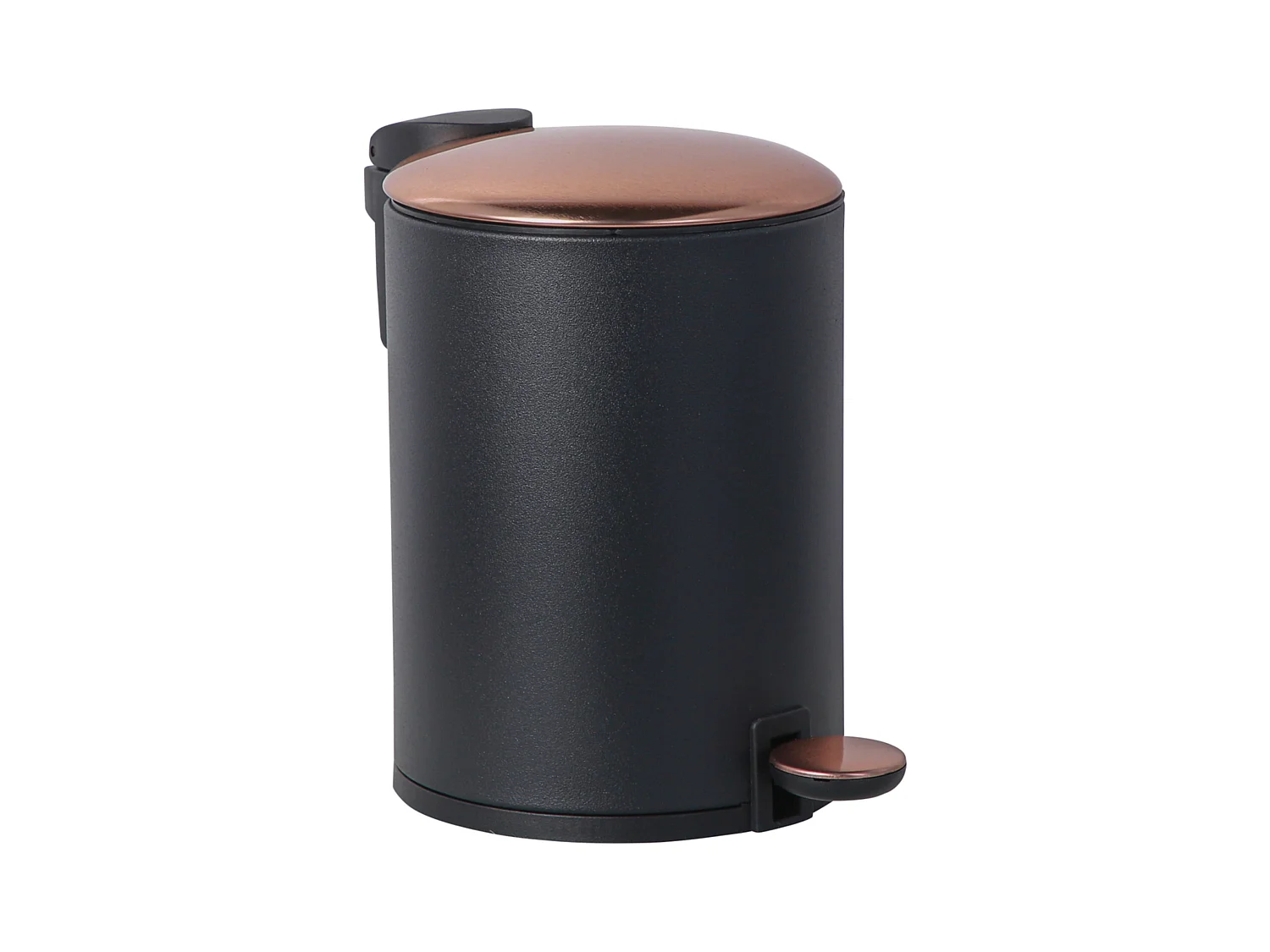 Poubelle à pédale Noir et bronze 3 L, seau amovible