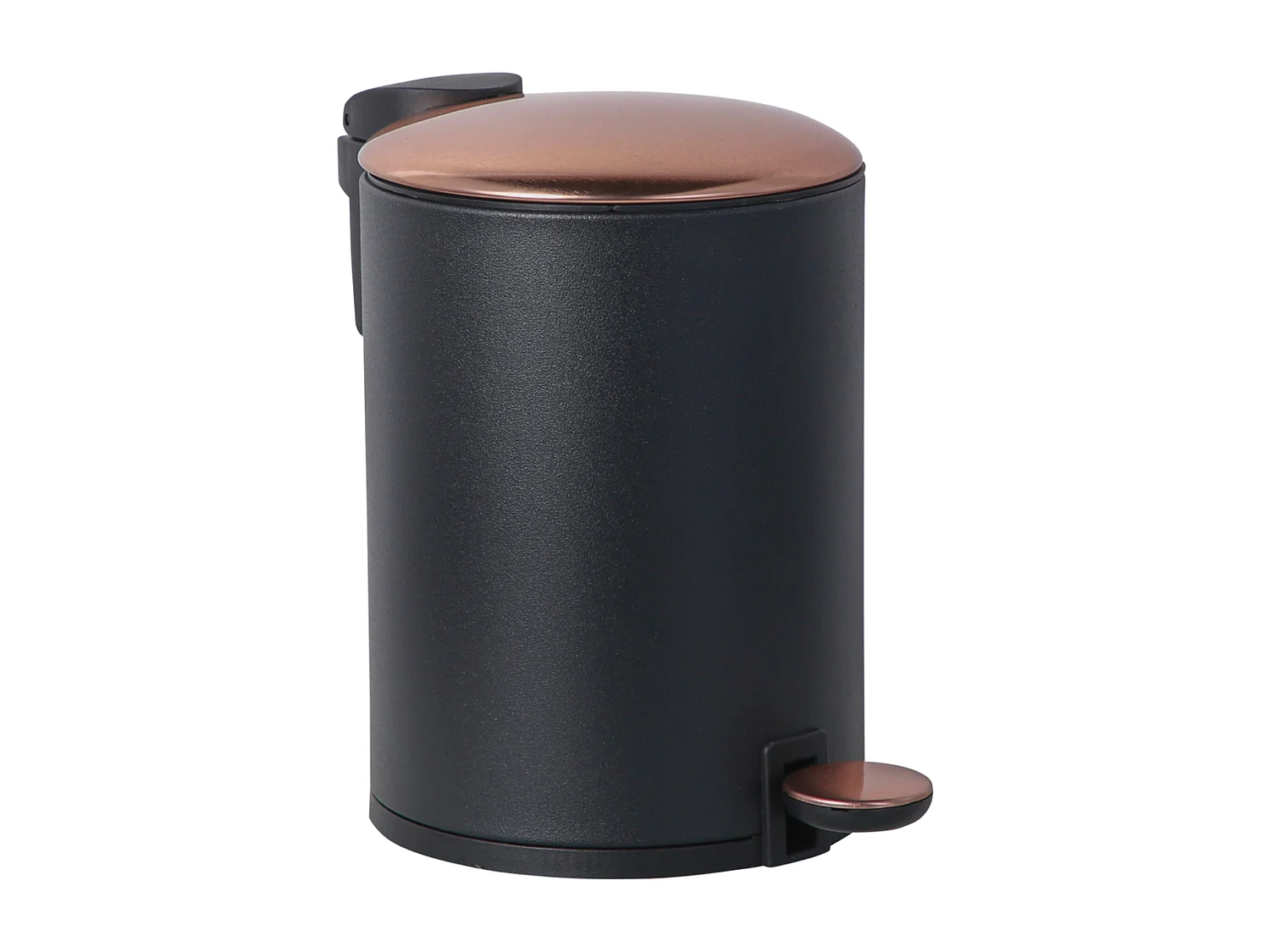 Poubelle à pédale Noir et bronze 3 L, seau amovible