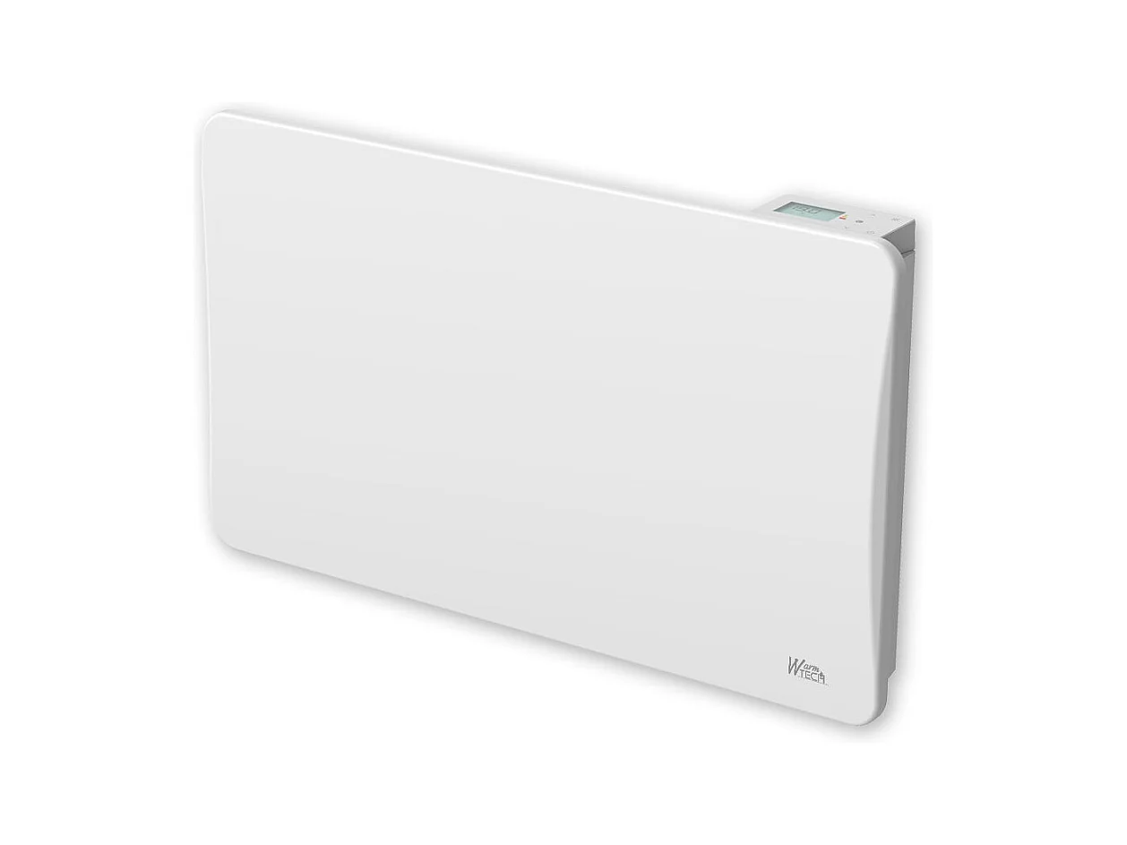 Radiateur à inertie sèche en pierre céramique 1500 W, blanc - Thermostat LCD - Fixation murale