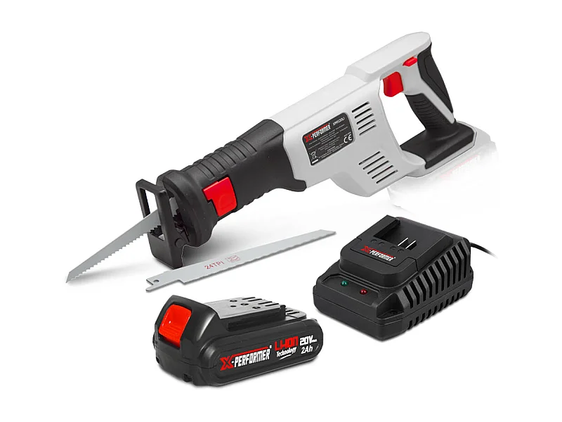 Scie sabre sans fil X-Performer 20V avec batterie 2Ah et chargeur rapide 1H