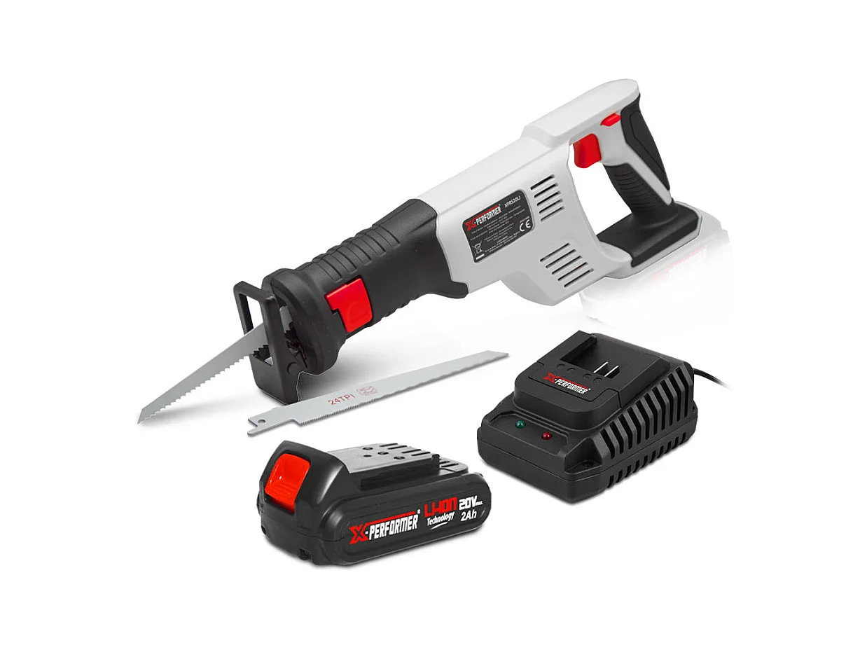 Scie sabre sans fil X-Performer 20V avec batterie 2Ah et chargeur rapide 1H