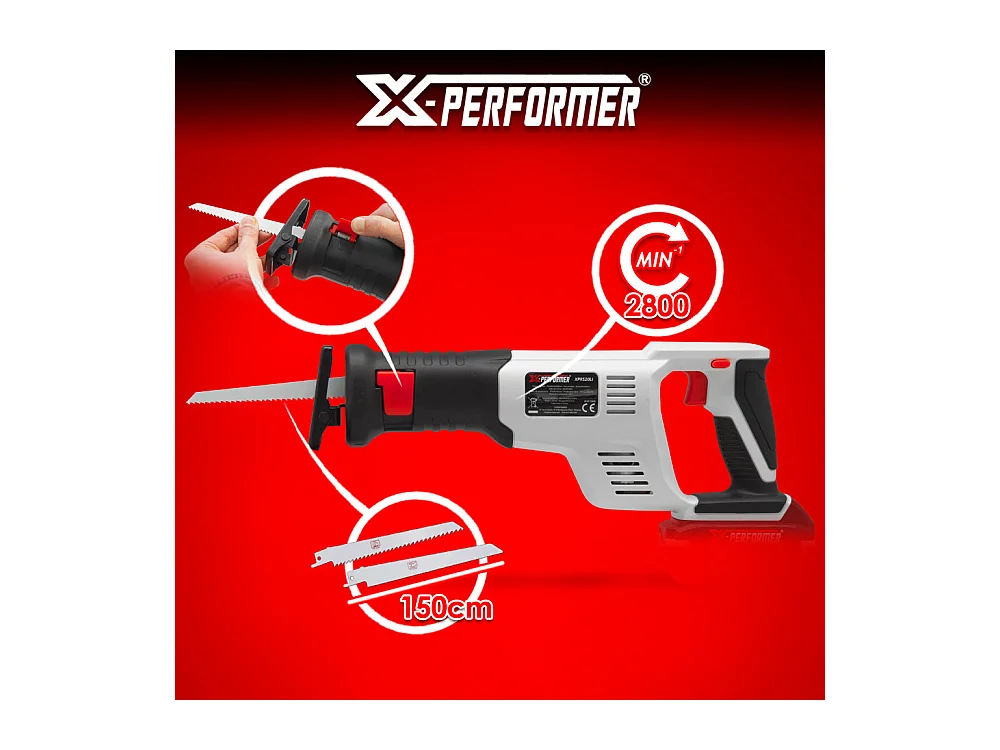 Scie sabre sans fil X-Performer 20V avec batterie 2Ah et chargeur rapide 1H