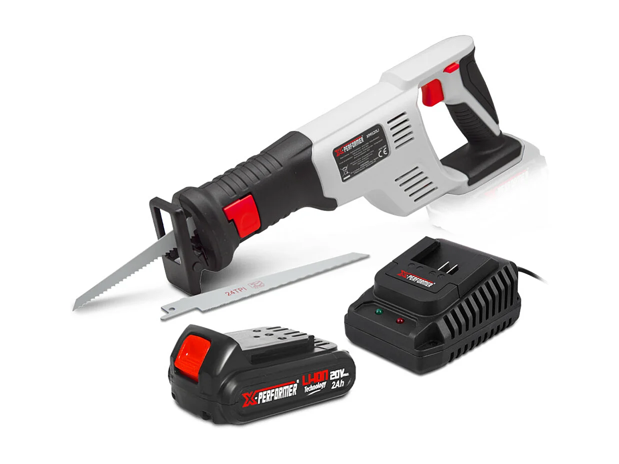 Scie sabre sans fil X-Performer 20V avec batterie 2Ah et chargeur rapide 1H