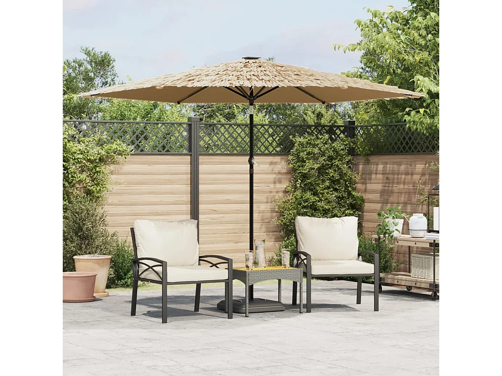 Draveil  Parasol de jardin avec mât en acier marron 288x288x225 cm
