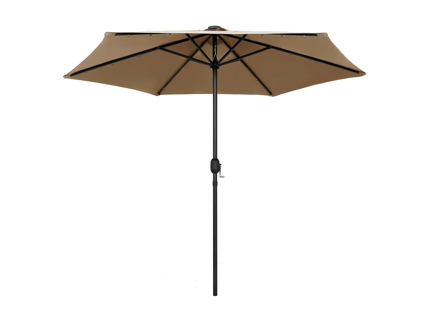 Jenine  Parasol de jardin avec lumières LED et mât en aluminium taupe