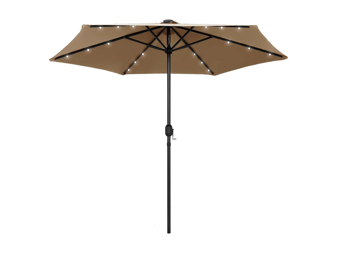 Jenine  Parasol de jardin avec lumières LED et mât en aluminium taupe