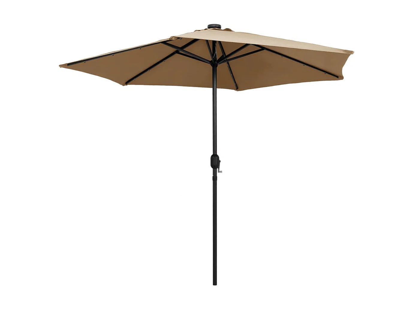 Jenine  Parasol de jardin avec lumières LED et mât en aluminium taupe