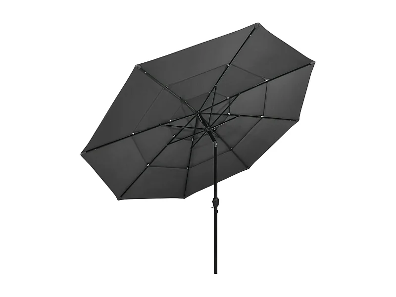 Nijkerk  Parasol 3-laags met aluminium paal 3,5 m antracietkleurig